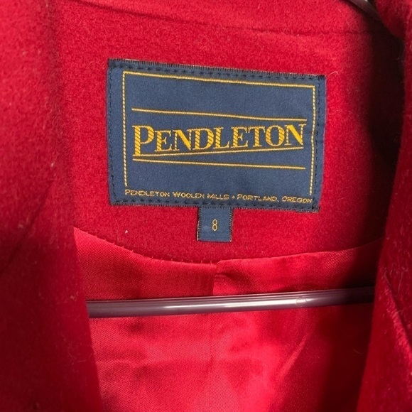 Pendleton Womens Wool Blend dress Coat size 8 red Button Front - Picture 2 of 6